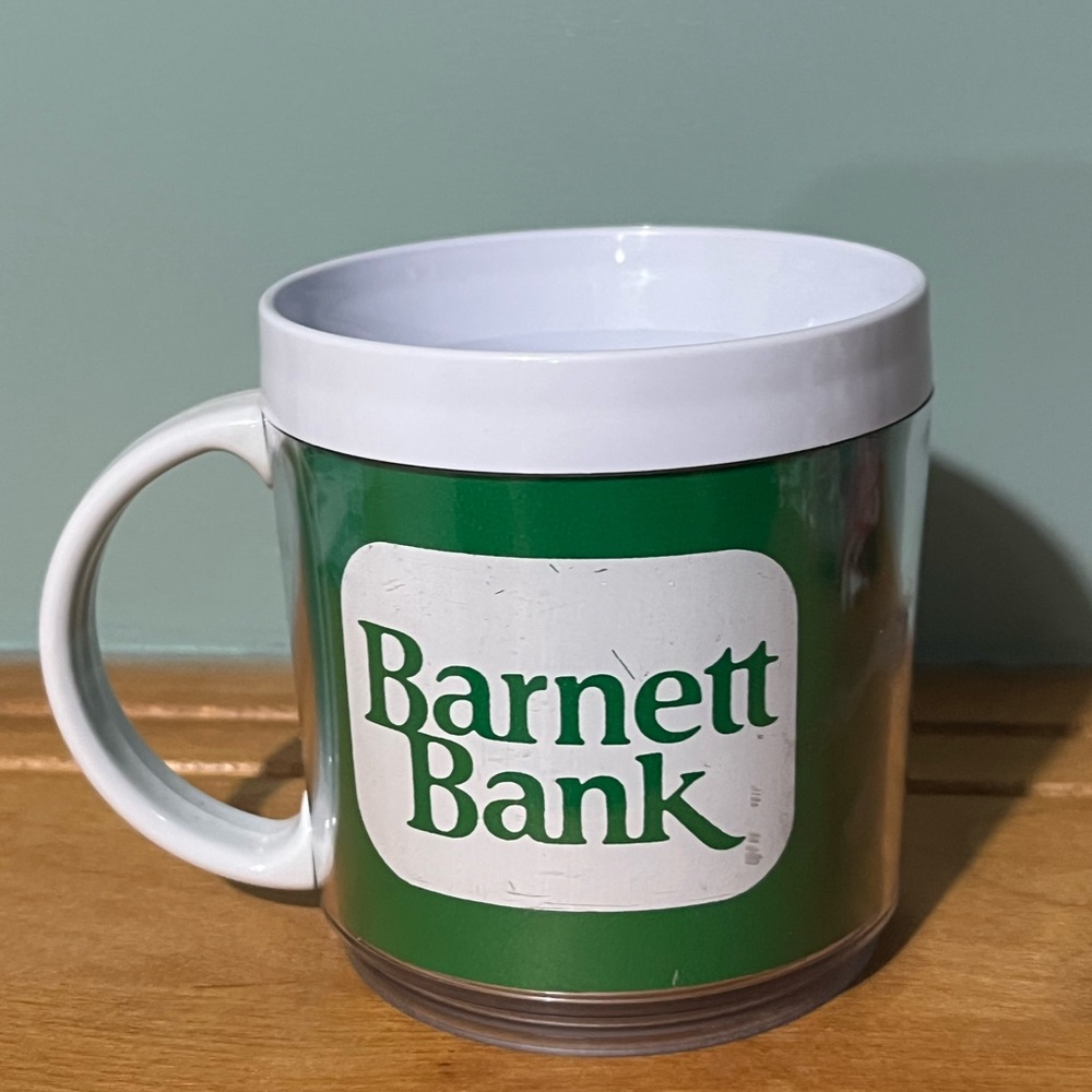 Vintage Barnett Plastic Bank Mug Cup Promotional Out of Business Rare Find - Picture 2 of 4